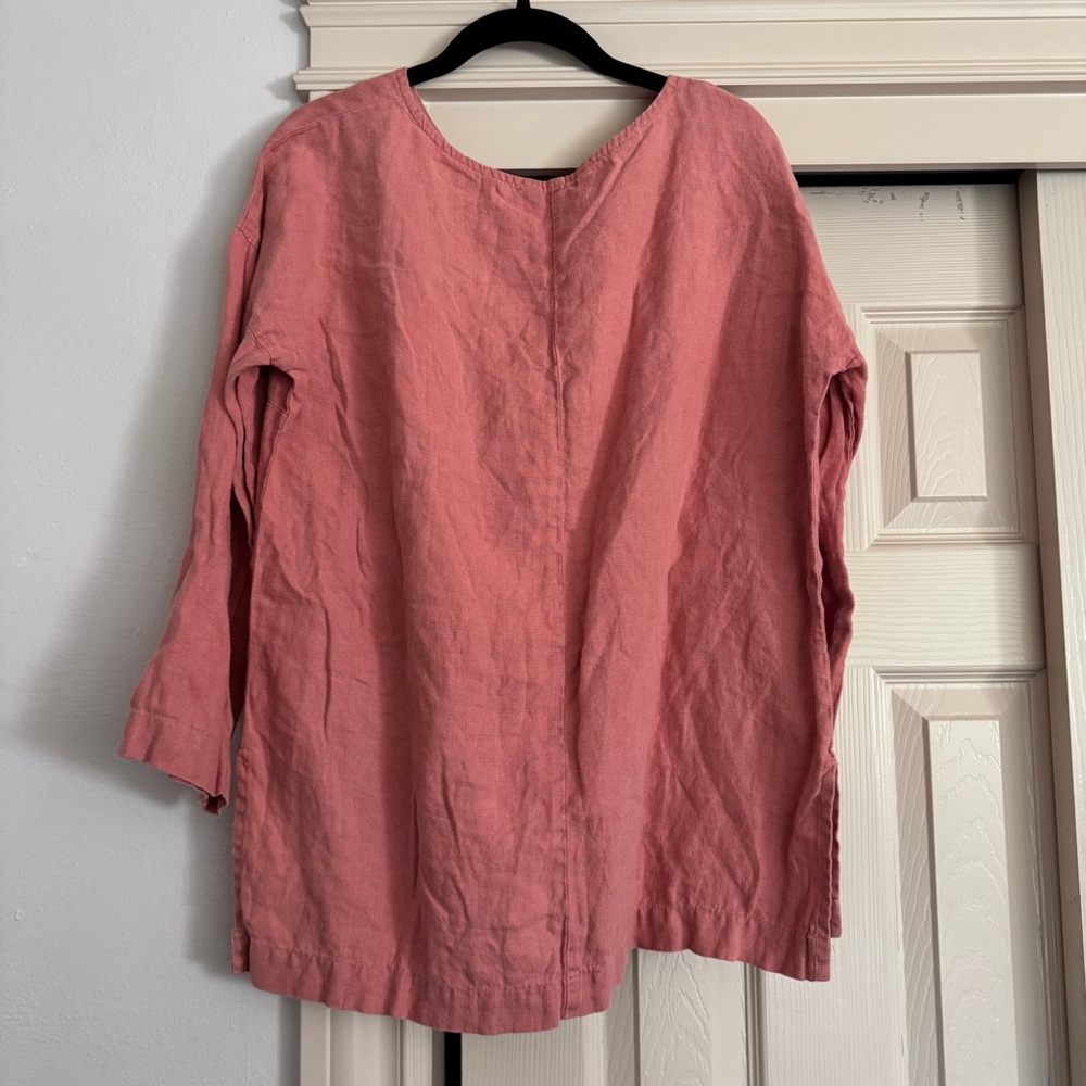 Linenfox Pink Linen Top - Picture 3 of 3